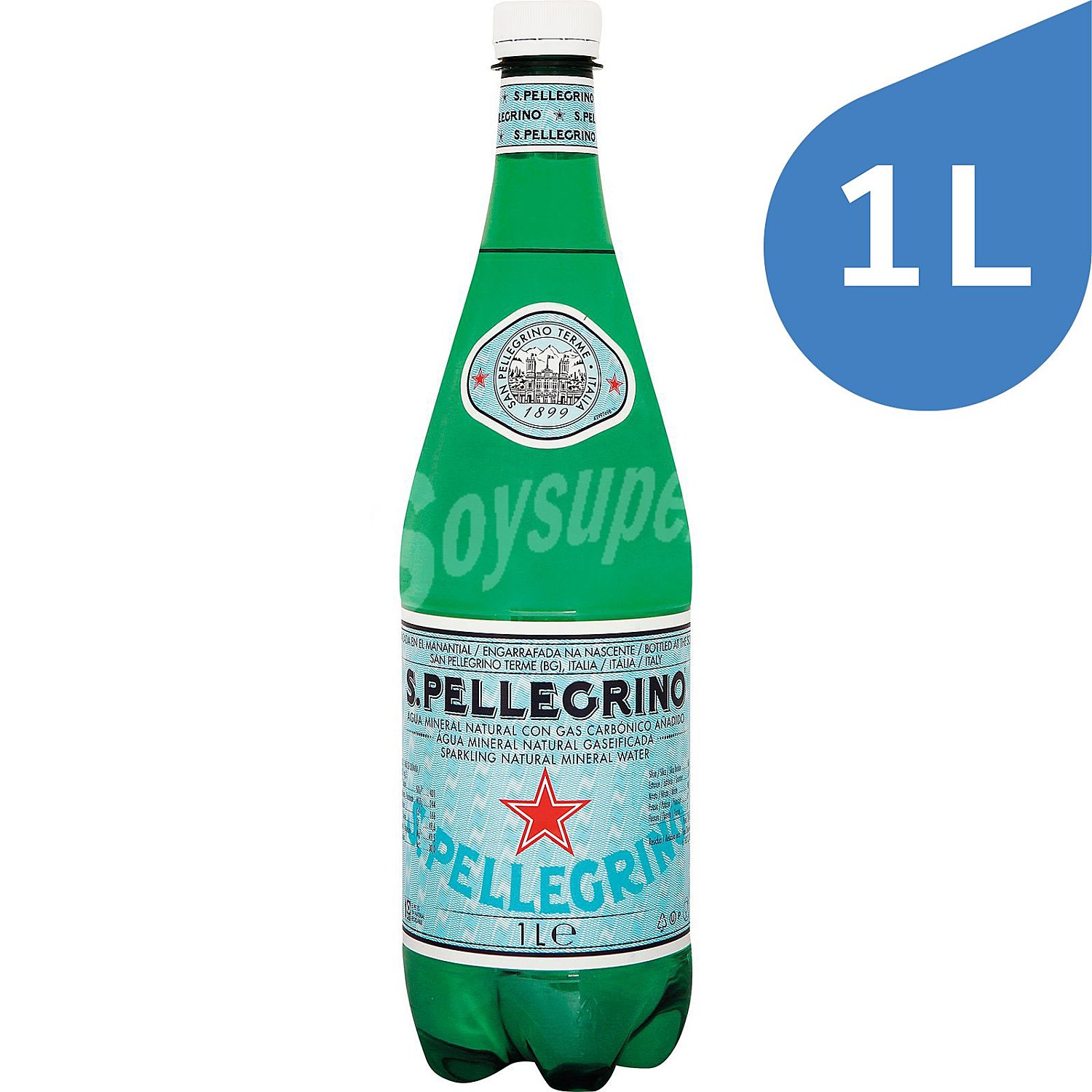 Agua mineral con gas San Pellegrino