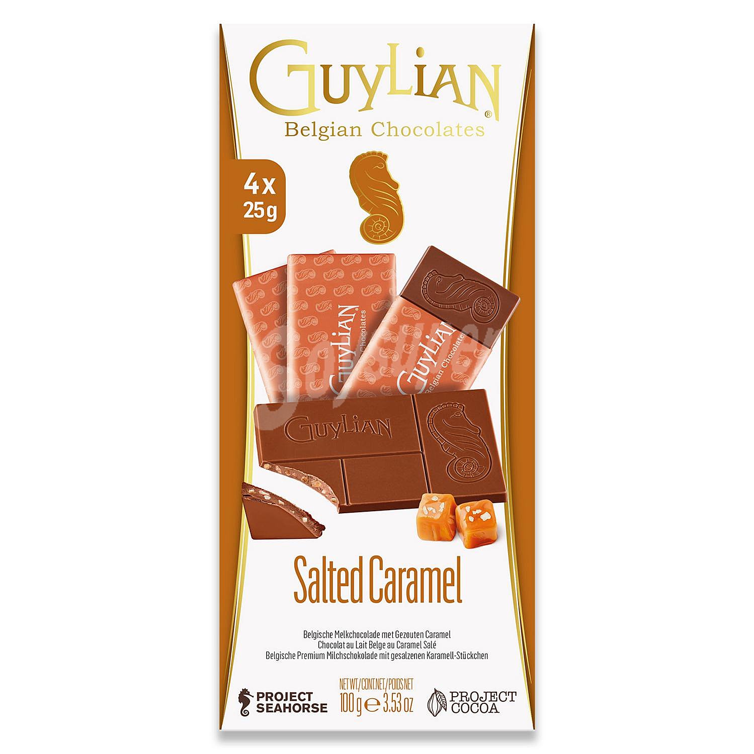 Chocolate con leche y trozos de caramelo salado Guylian