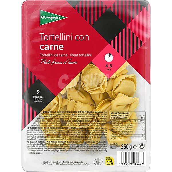 Tortellini con carne 2 raciones