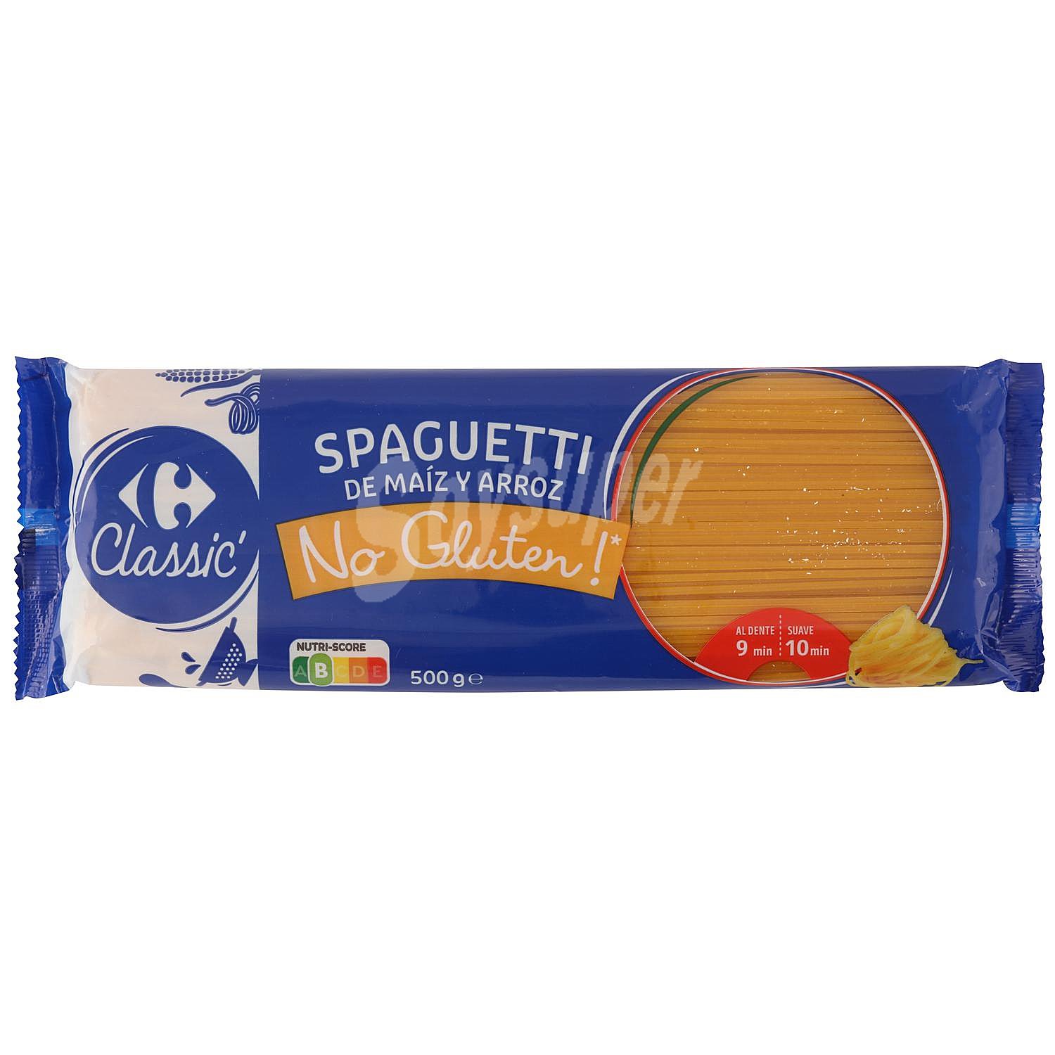 Pasta espaguetis de maíz y arroz Classic Carrefour No Gluten sin gluten