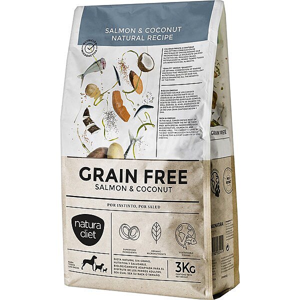 Pienso para perros adultos Grain Free con salmón y coco bolsa 3 kg