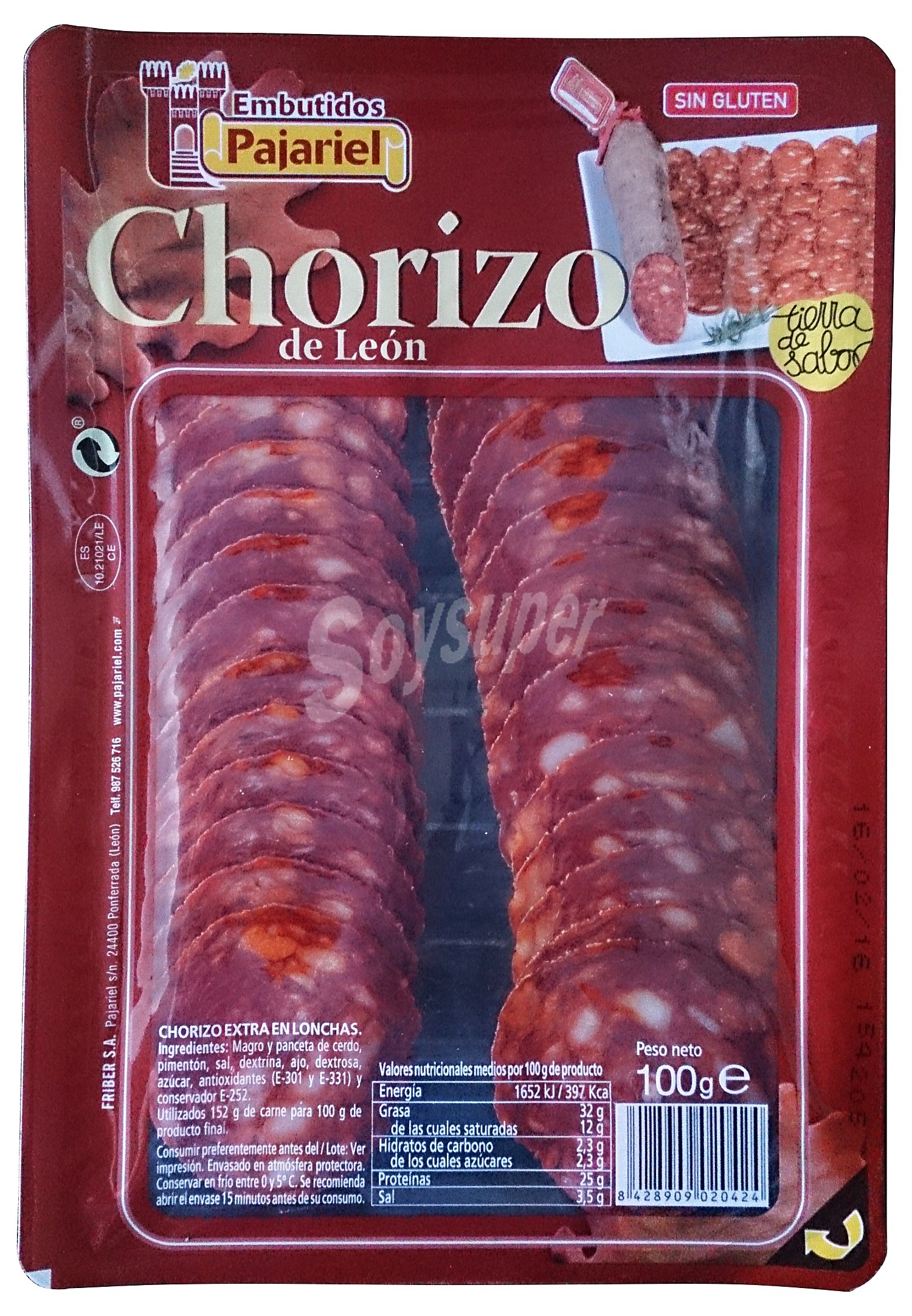 Chorizo dulce lonchas