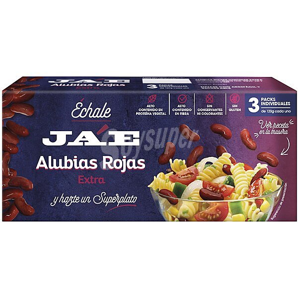 Alubias rojas extra sin gluten échale y hazte un superplato neto escurrido