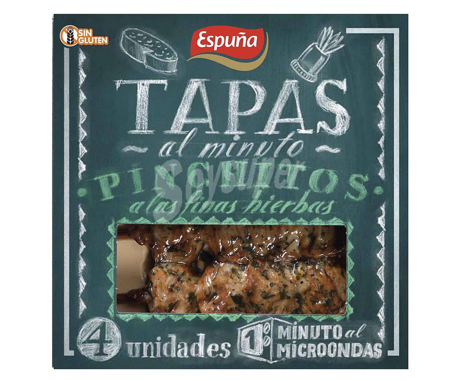 Espuña Pinchitos a las finas hierbas, listos para calentar en microondas y comer espuña