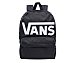 Mochila con diseño clásico de color negro con gran compartimento y bolsillo frontal, vans.