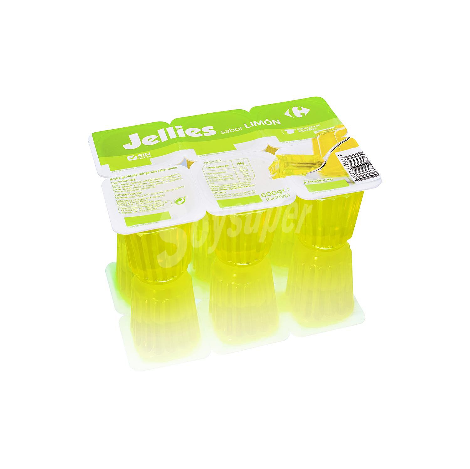 Gelatina sabor limón Jellies Carrefour sin gluten