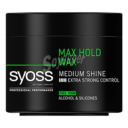 Syoss Cera para peinado con acabado brillante y fijación fuerte syoos Max hold wax