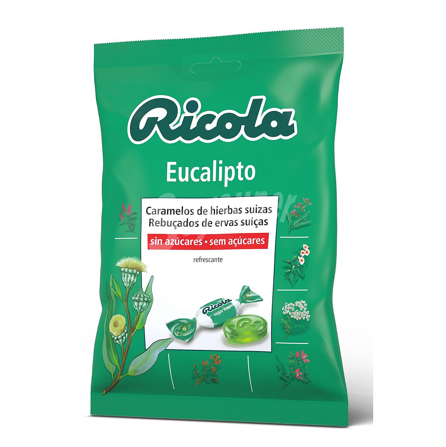 Caramelos sabor eucalipto sin azúcar Ricola