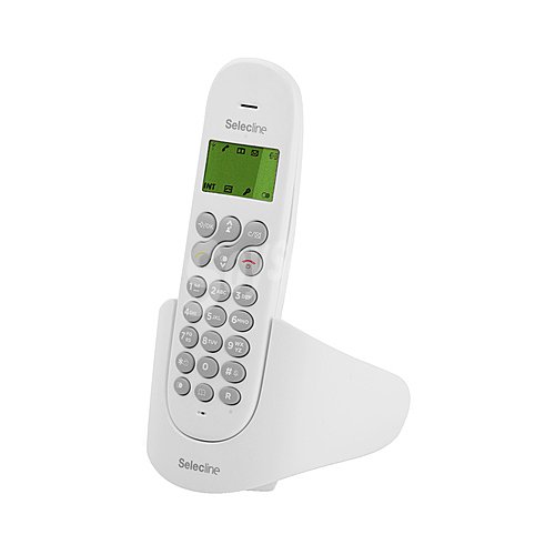 Teléfono inalámbrico Dect selecline Blanco, identificador de llamadas, agenda, registro de llamadas