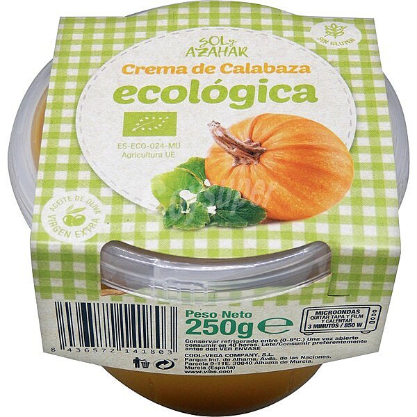 Crema de calabaza ecológica