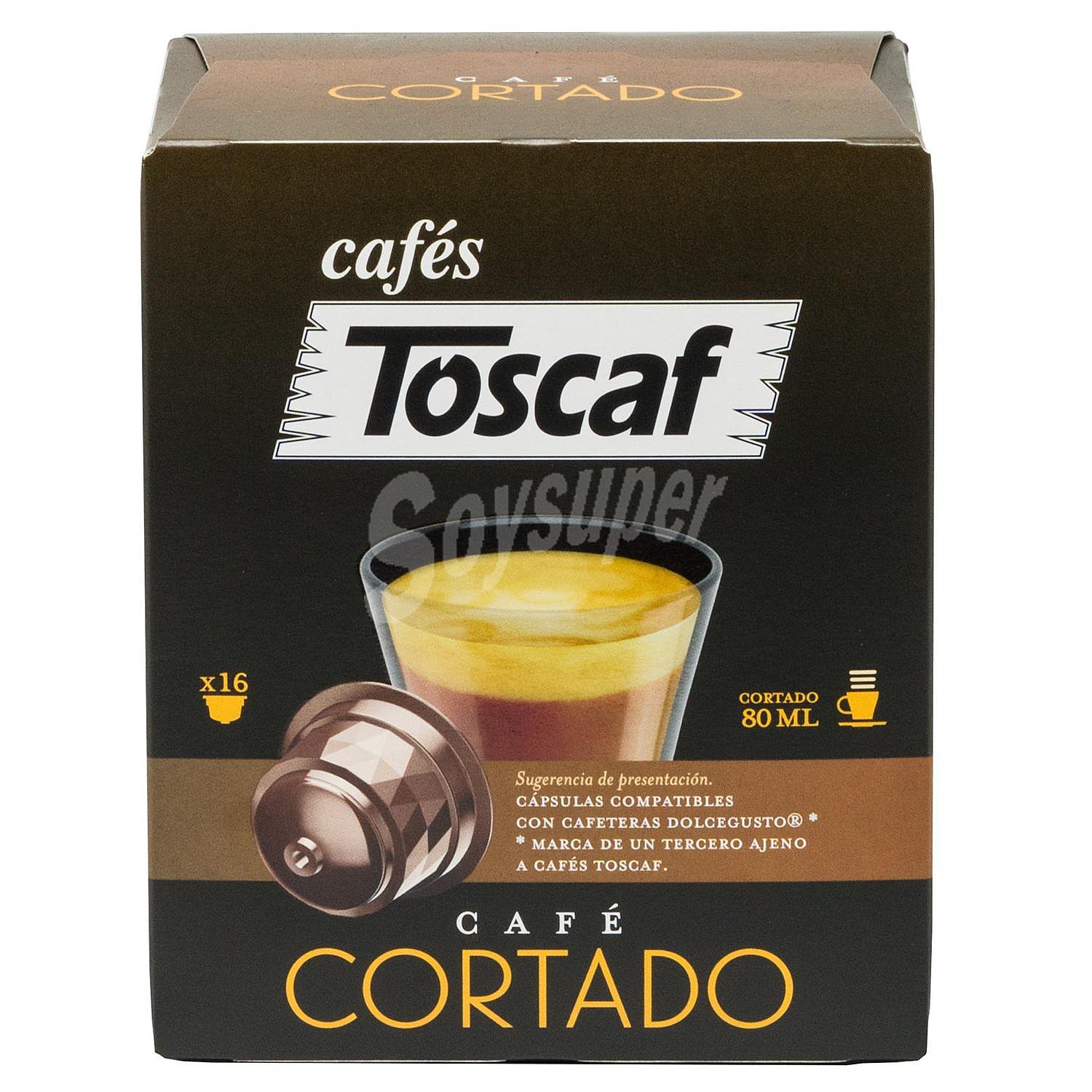 Café cortado en cápsulas Toscaf compatible con Dolce Gusto