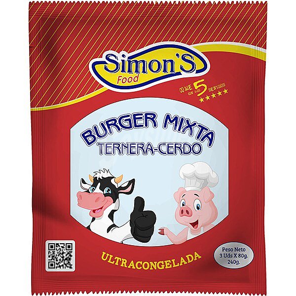 Hamburguesas mixtas carne de ternera y cerdo 3 unidades