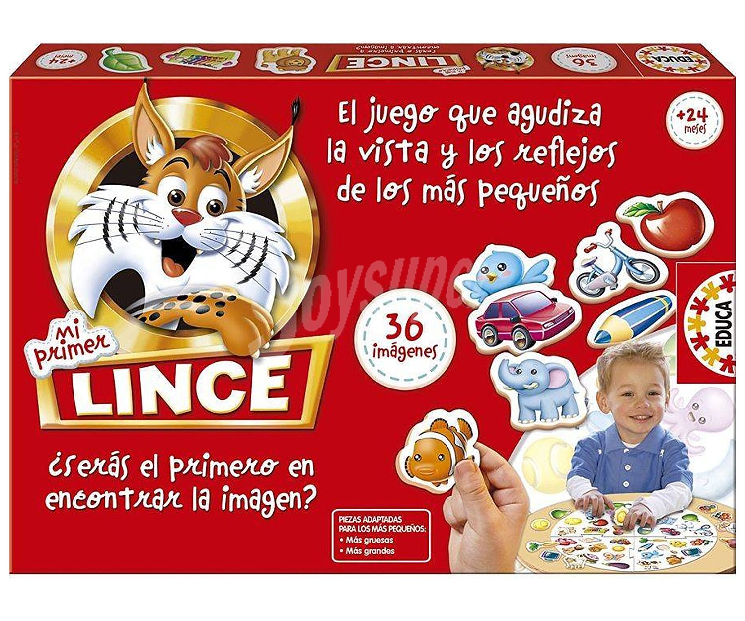 Juego de mesa de agilidad visual y rapidez Mi primer lince, desde 1 jugador, educa.