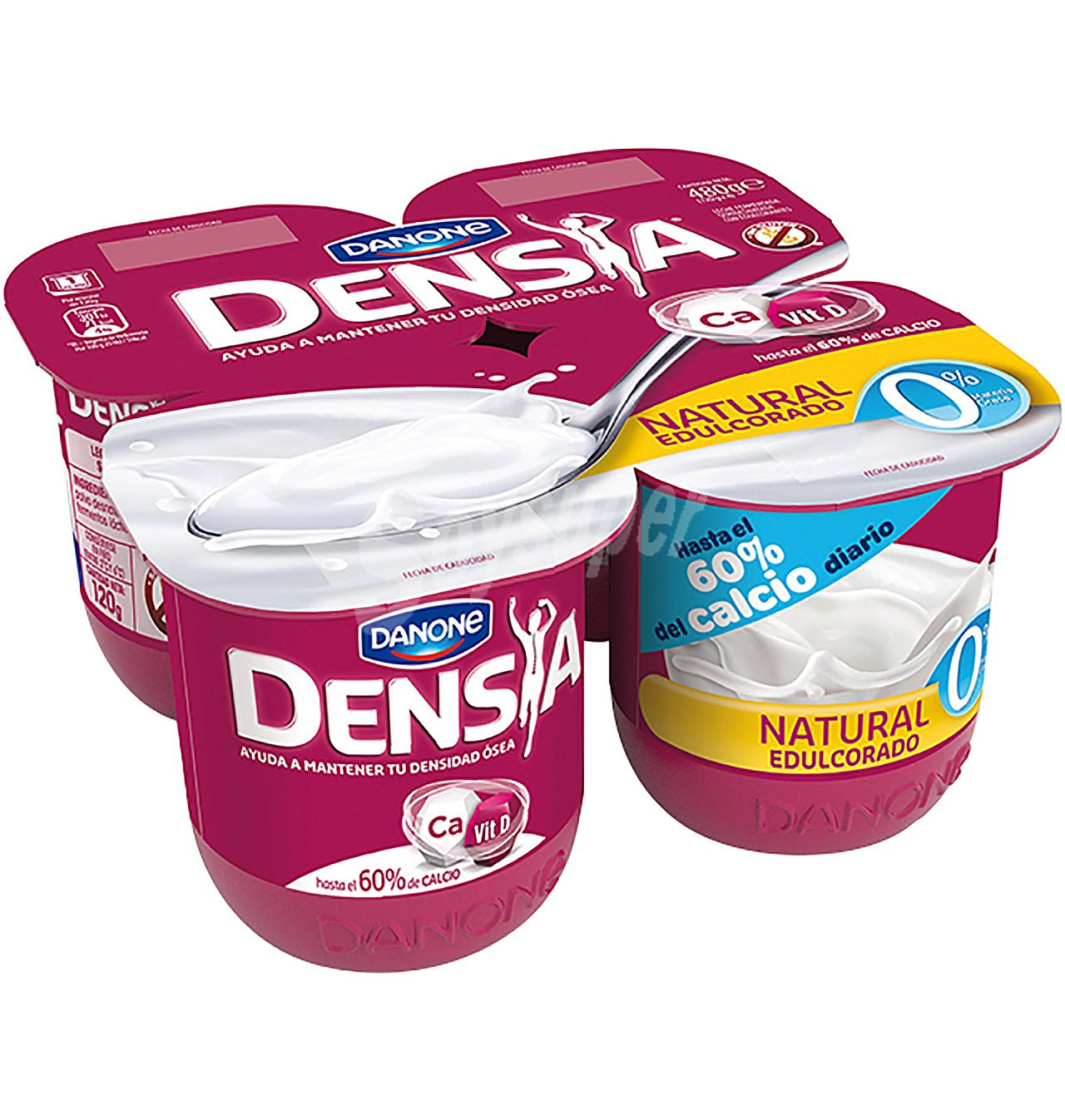 Yogur desnatado edulcorado natural Danone Vitalinea Densia