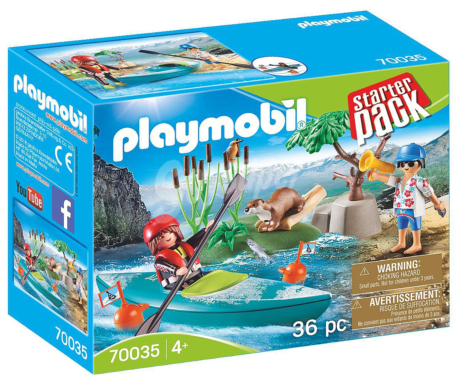 Conjunto de juego Aventura en canoa con 36 piezas y 2 figuras incluidas, 70035 Starter Pack playmobil 70035 Aventura en canoa