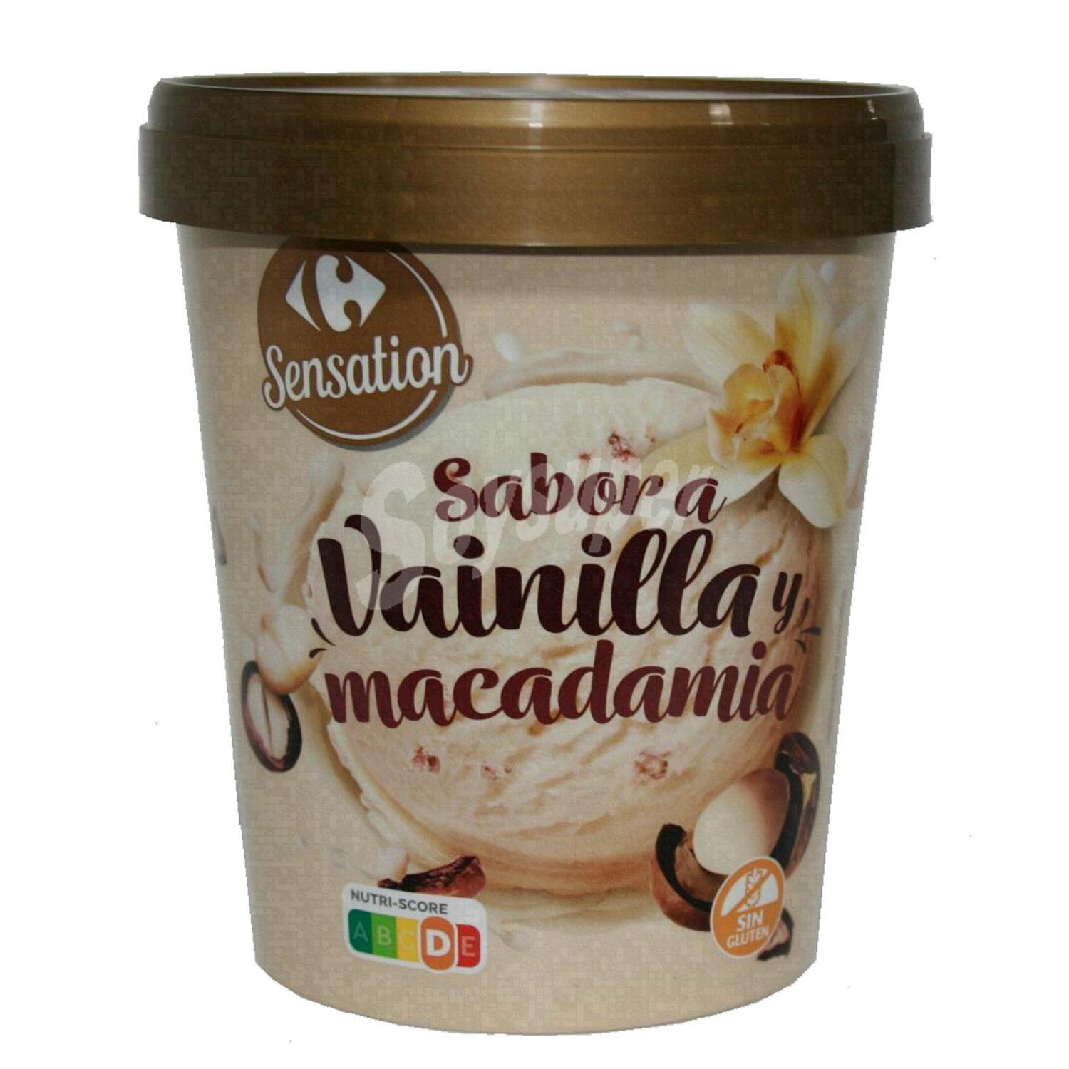 Helado de vainilla con nueces de macadamia Sensation Carrefour sin gluten