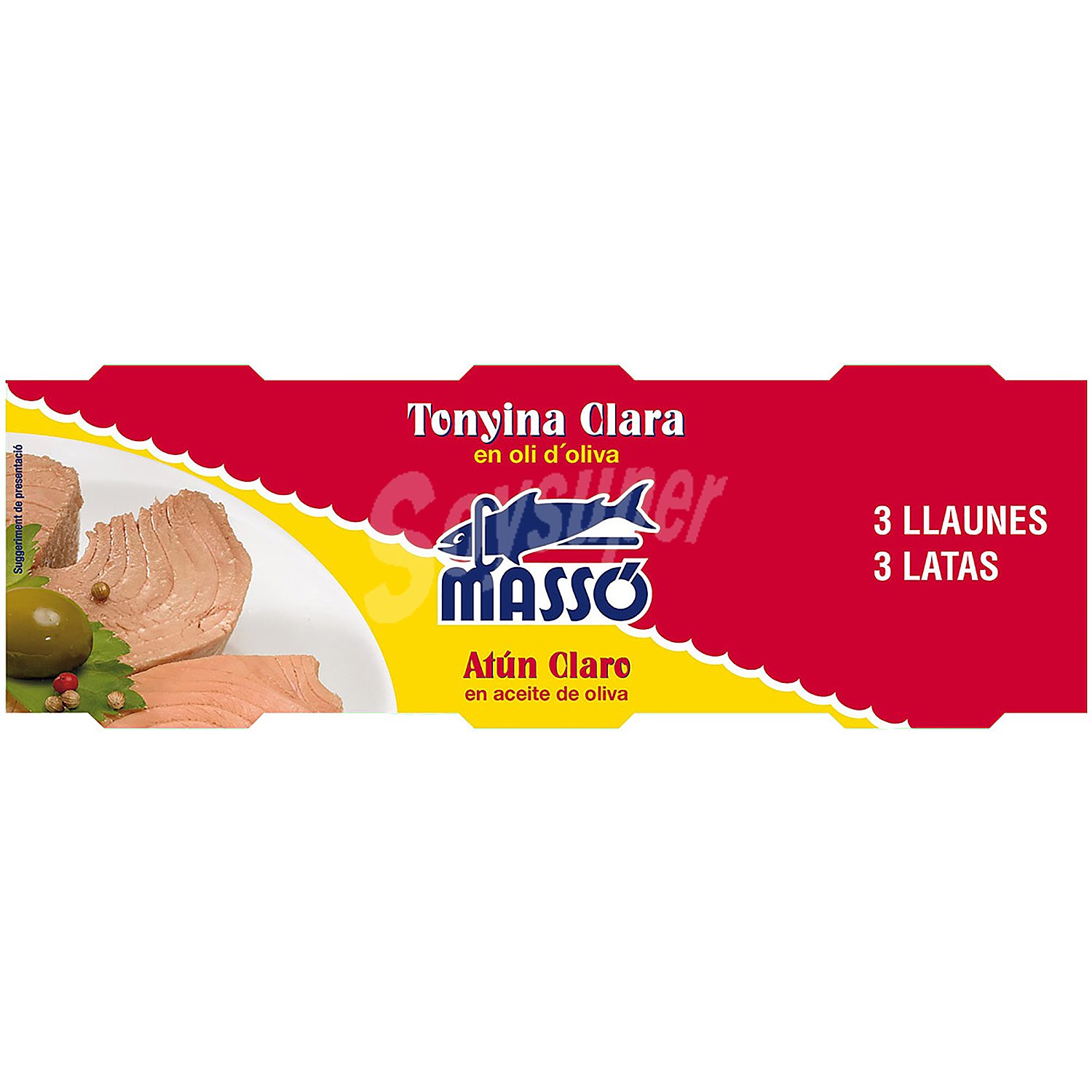 Atún claro en aceite de oliva pack 3 latas de 64 gr