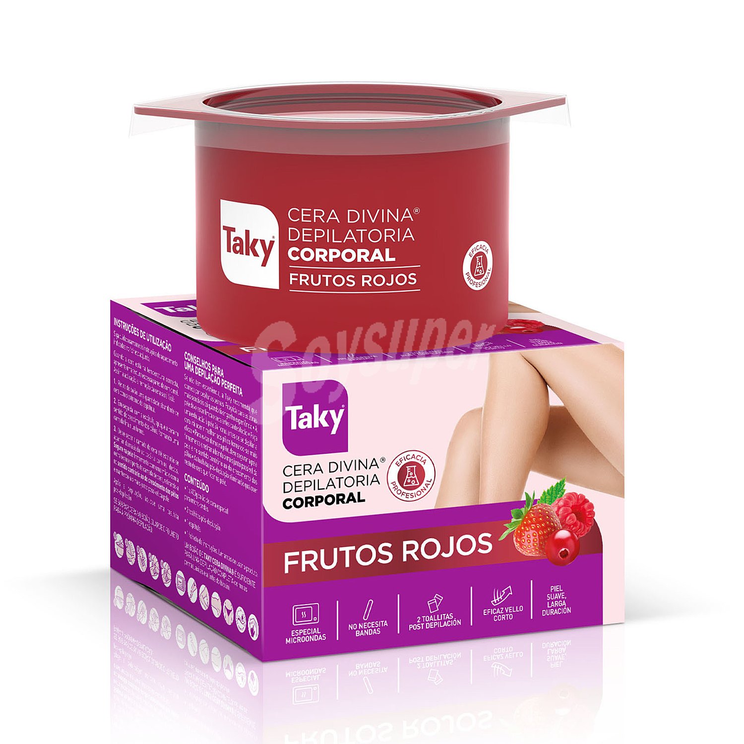 Cera depilatoria corporal frutos rojos especial microondas