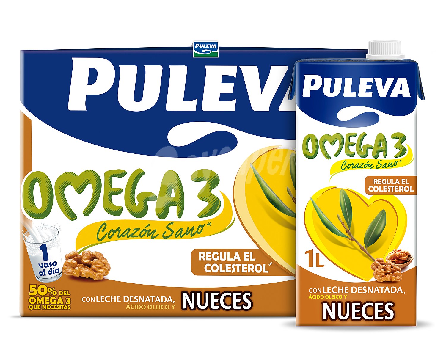 Leche Desnatada Omega 3 nueces