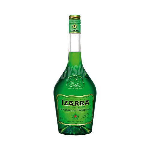 Izarra Licor verde a base de plantas, flores del Pirineo, miel y Armagnac, elaborado en el Pais Vasco izarra