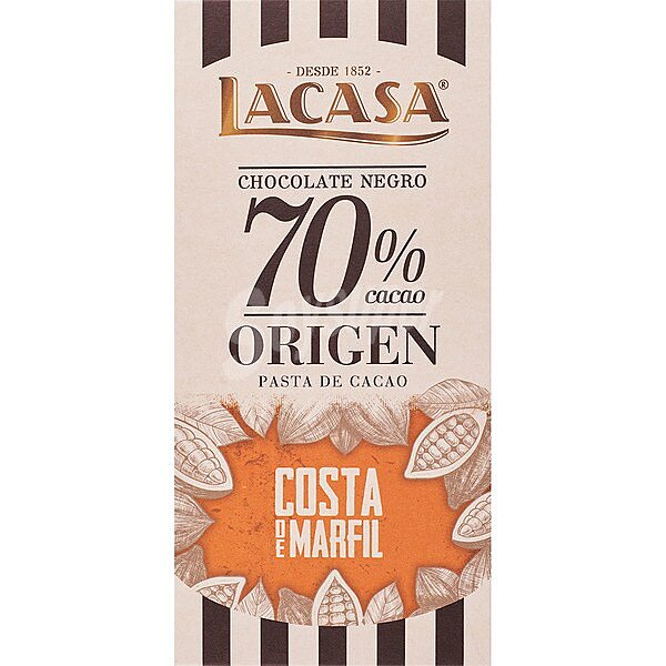 Origen Costa de Marfil chocolate negro 70% cacao