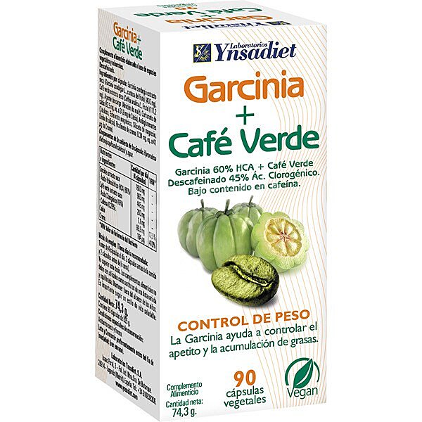 garcinia y café verde ayuda a controlar el apetito y la acumulación de grasas 90 cápsulas bote 74 g