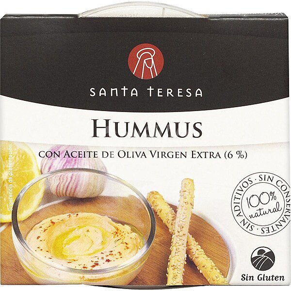 Hummus con aceite de oliva virgen extra sabor mediterráneo 100% natural envase 180 g