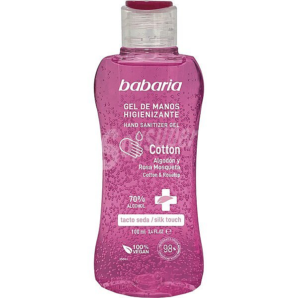 Gel de manos higienizante tacto seda Cotton con algodón y rosa mosqueta 70% alcohol