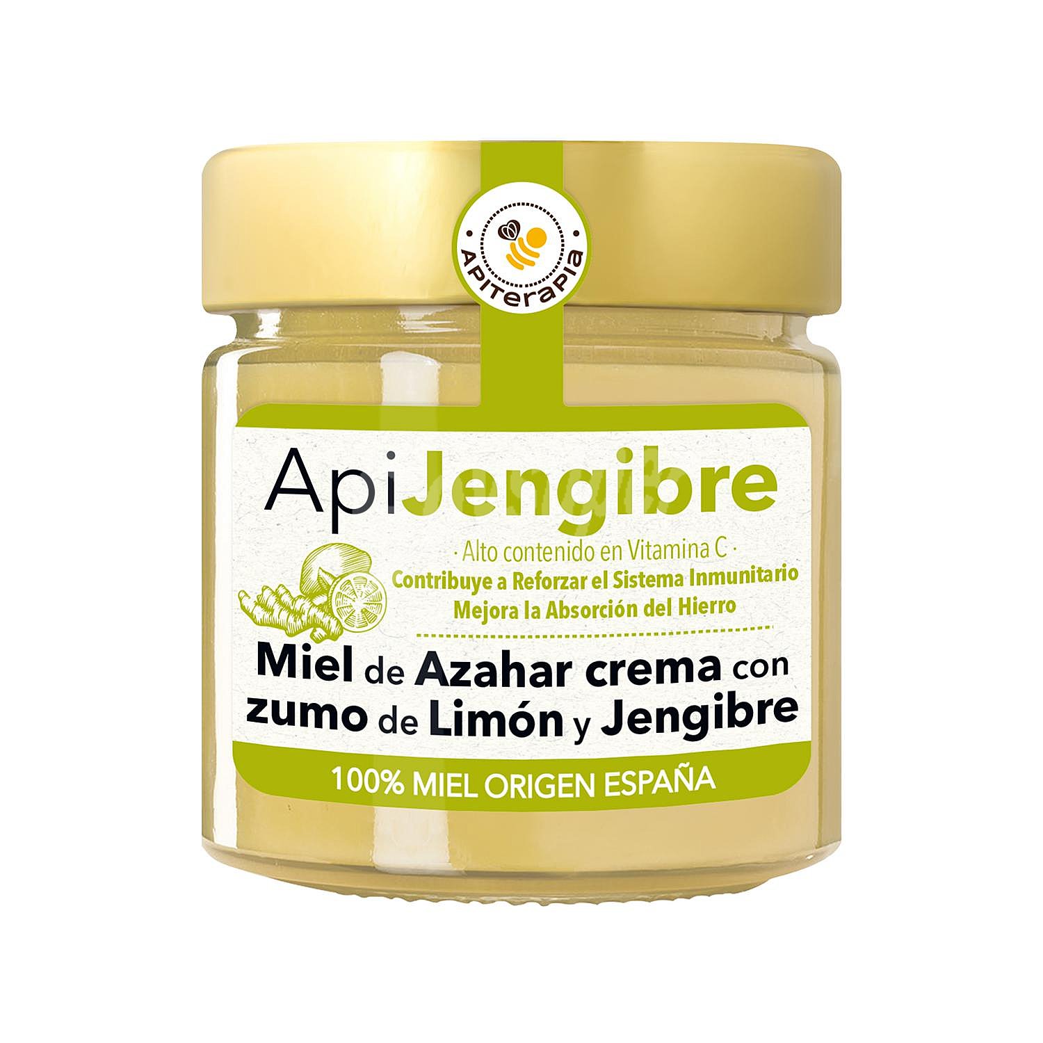 Miel de azahar crema con zumo de limón y jengibre apijengibre Apiterapia