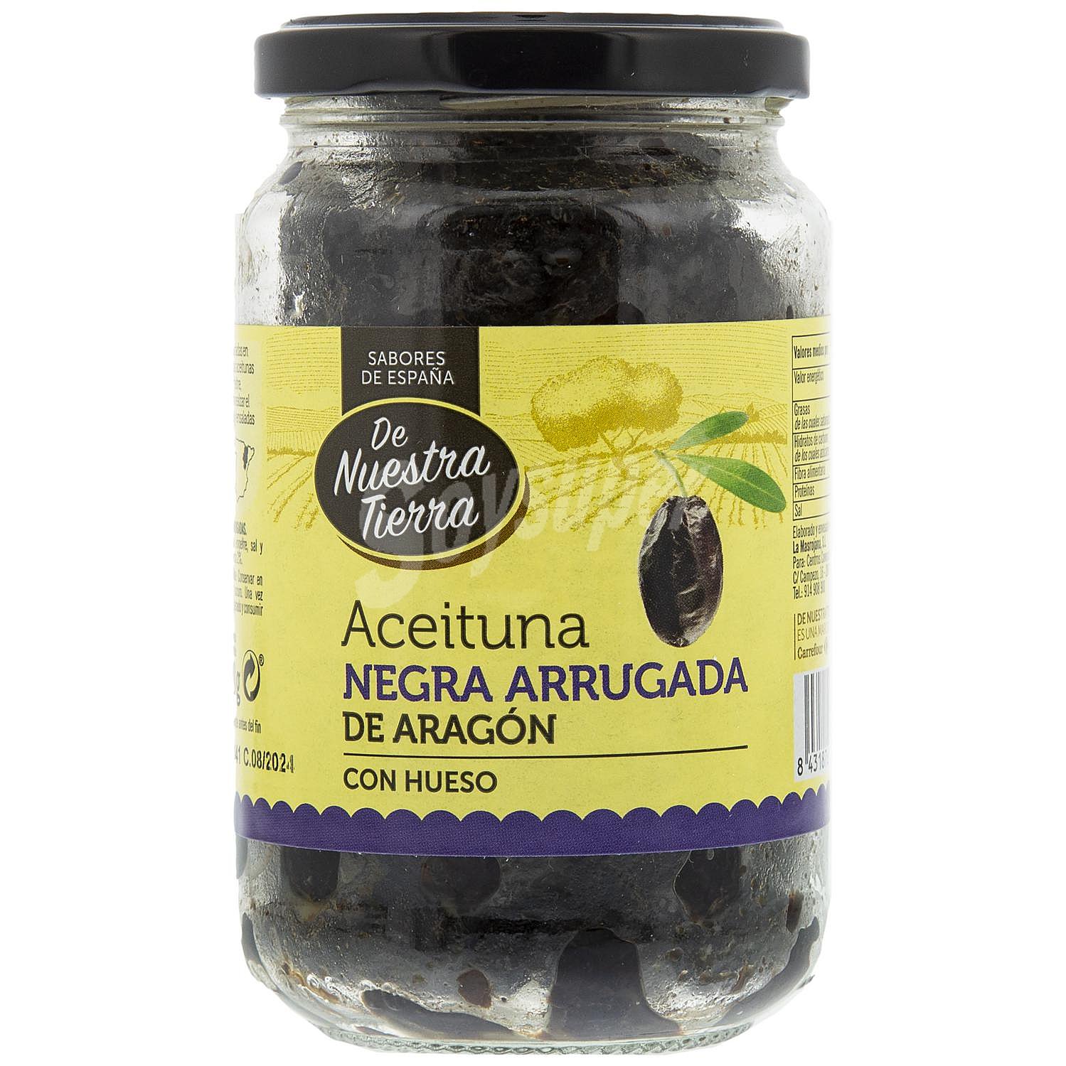 Aceituna negra arrugada de Aragón con hueso De Nuestra Tierra