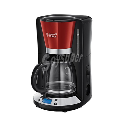 Cafetera de goteo hobbs Colours Plus+ Flame 24031-56, capacidad , programable, pantalla lcd, mantiene caliente