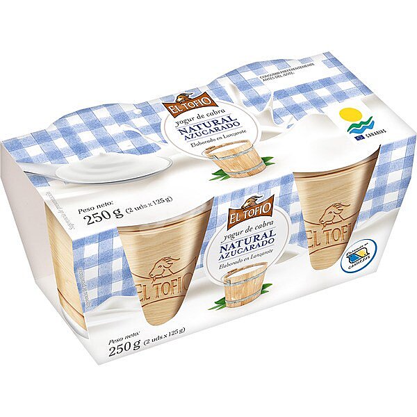 Yogur cremoso de cabra con sabor natural azucarado