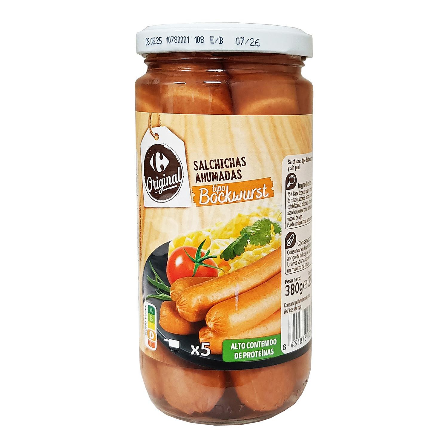 Salchichas tipo Bockwurst ahumadas Carrefour