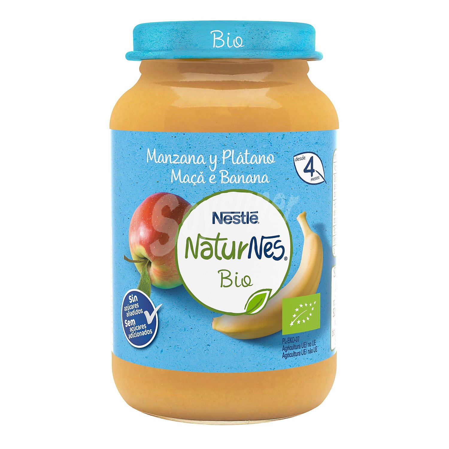 Naturnes puré de manzana y plátano bio tarrito 190 gr