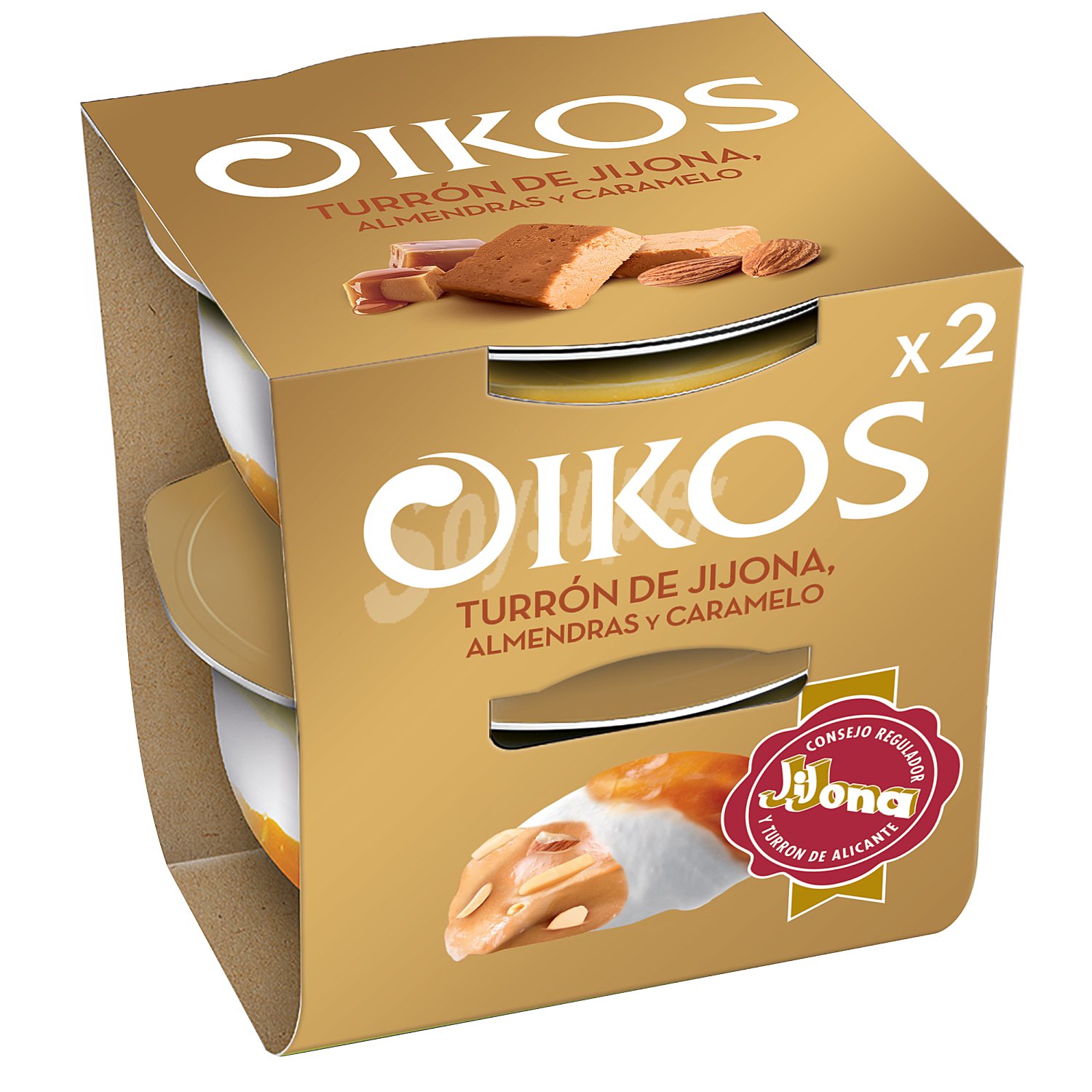 Oikos Yogur griego con turron de Jijona, almendras y caramelo oikos de Danone