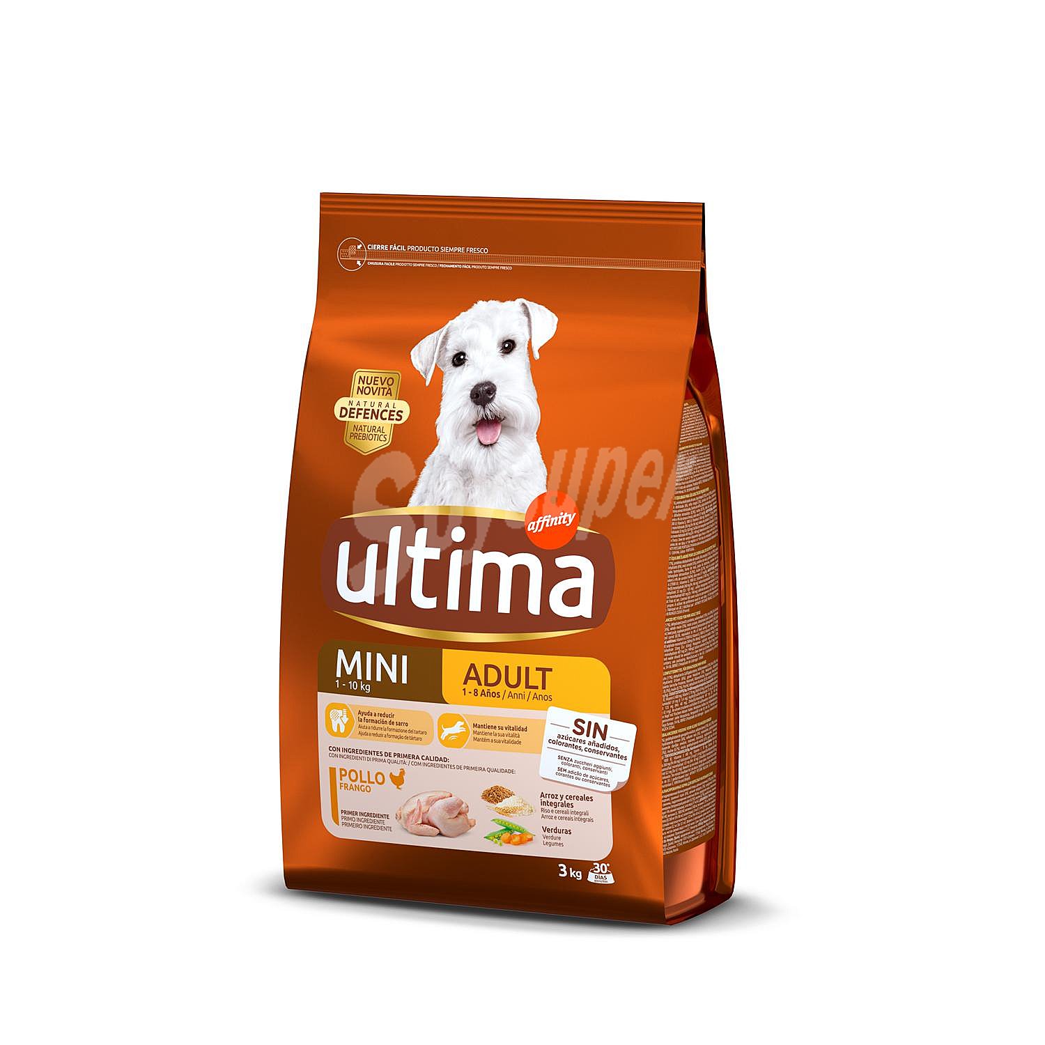 Alimento para perros mini adultos rico en pollo