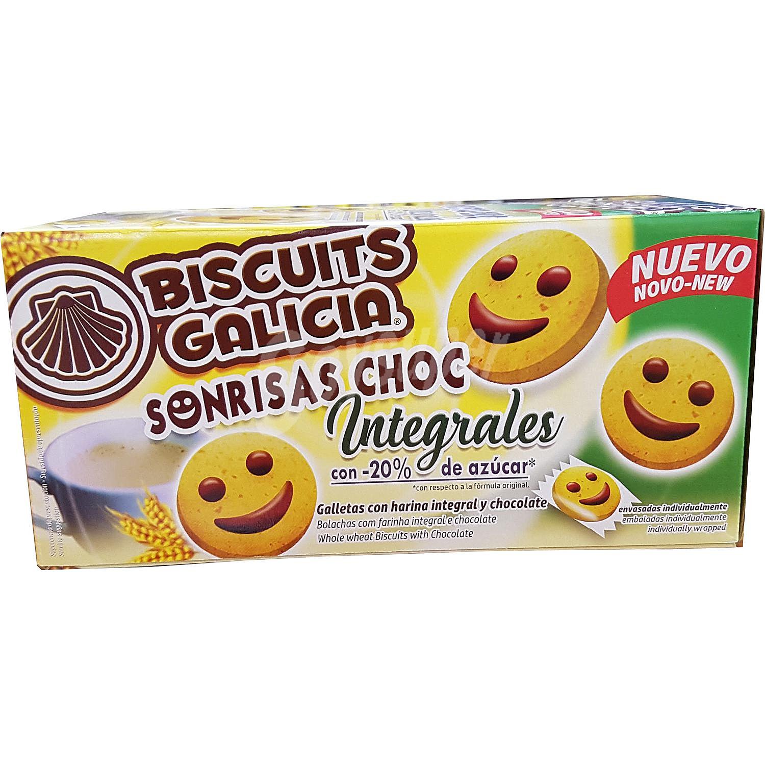 Galletas sonrisas integrales rellenas chocolate Biscuits Galicia