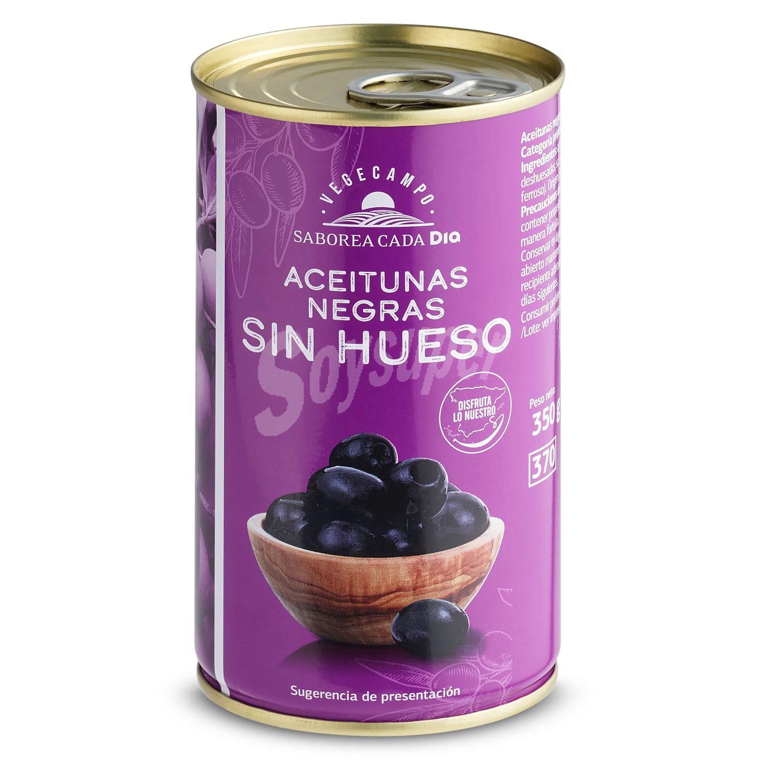 Aceitunas negras sin hueso Vegecampo