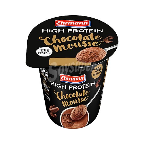 Ehrmann Mousse de chocolate baja en grasa y con alto contenido en proteínas ehrmann High protein 200 G