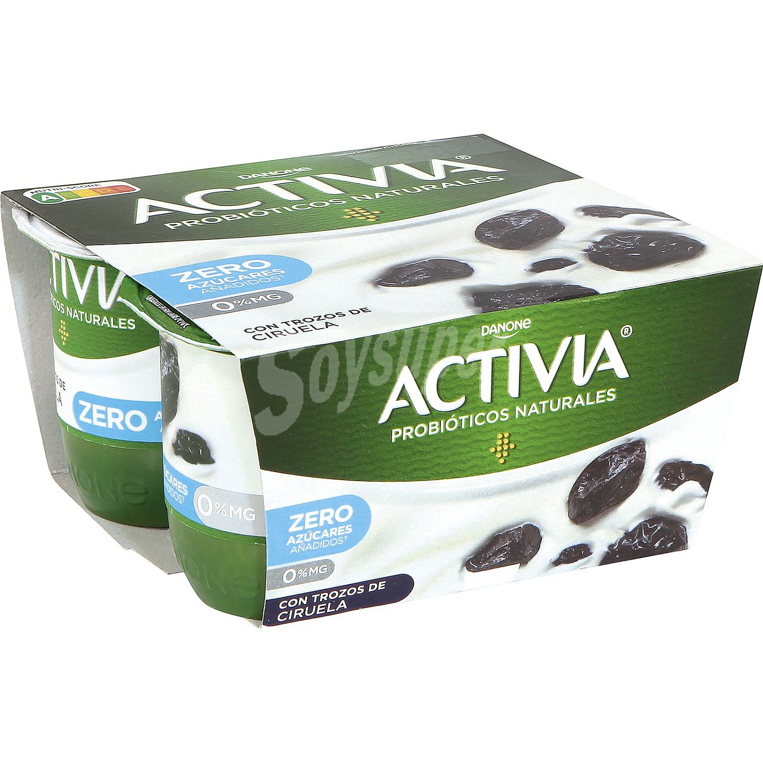 Bífidus desnatado con trozos ciruelas sin azúcar añadido Danone Activia sin gluten