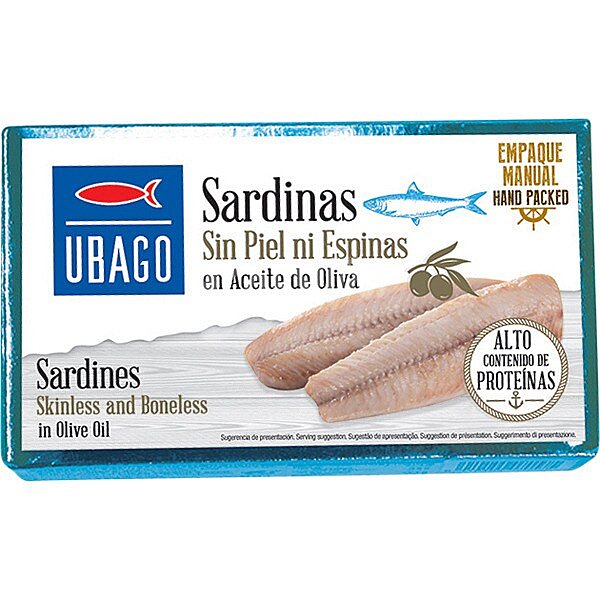 Sardinas sin piel ni espina en aceite de oliva