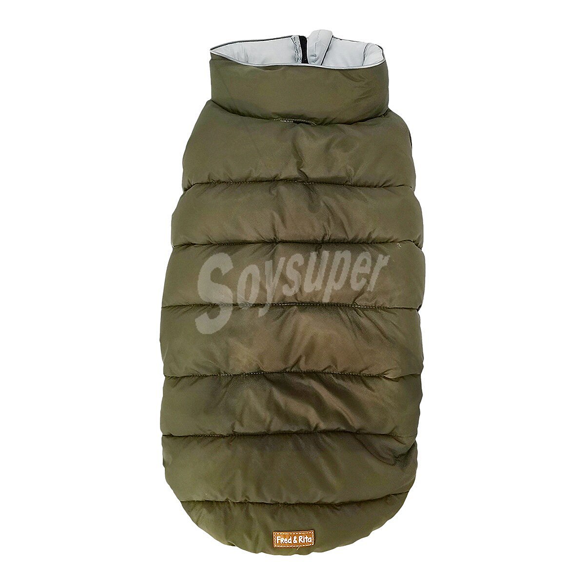 Abrigo impermeable para perros color caqui talla XL 40 cm