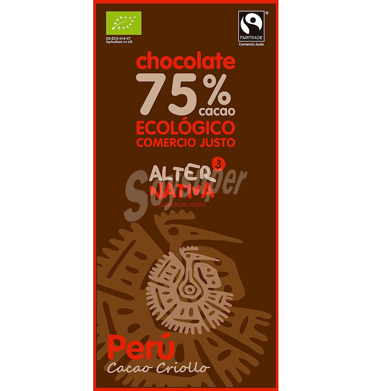 Chocolate negro Perú 75% cacao ecológico