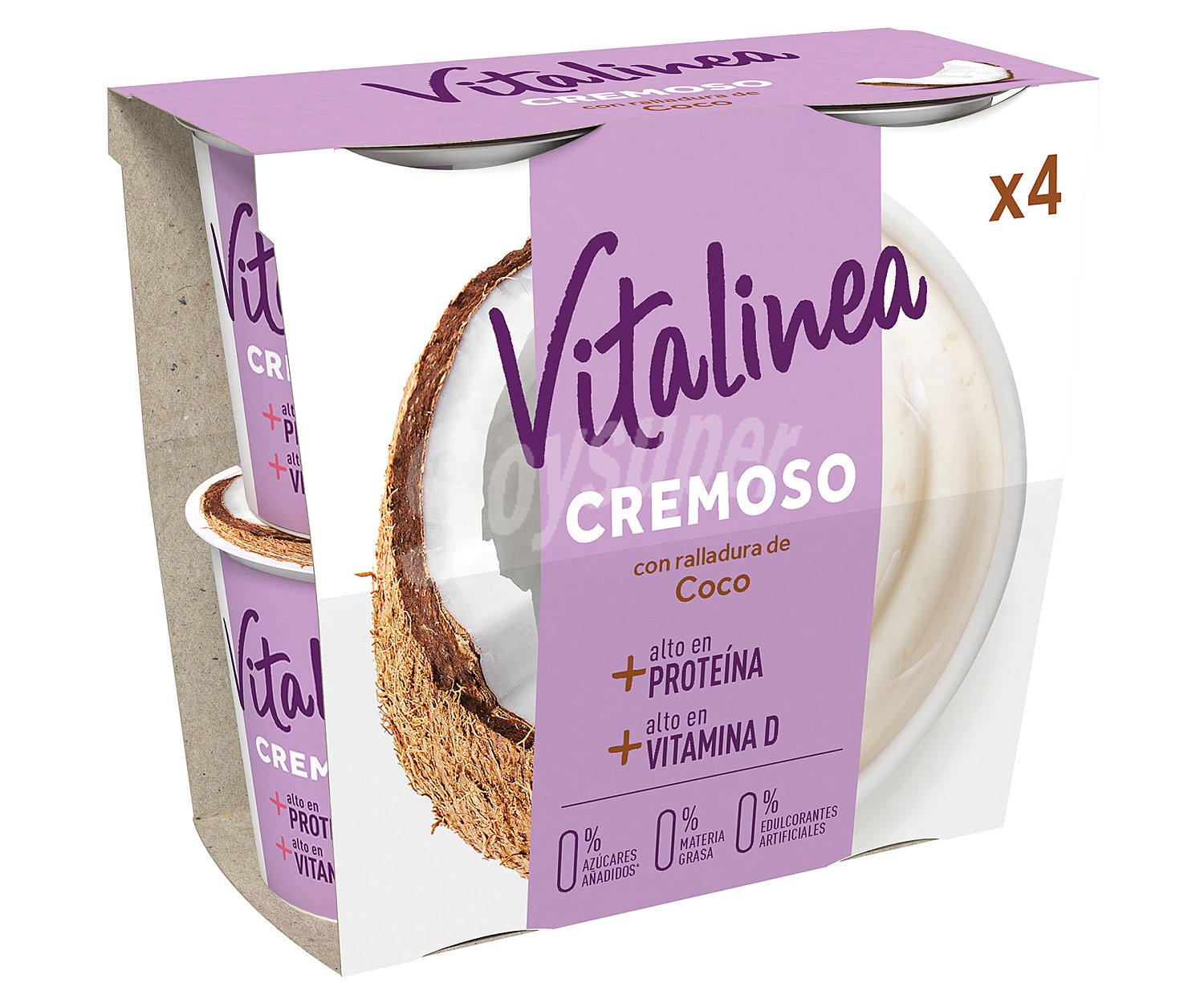 Yogur cremoso desnatado (0% materia grasa), con ralladura de coco