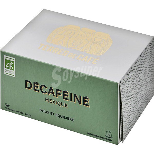 Café descafeinado México Bio 10 cápsulas compatibles con cafetera Nespresso