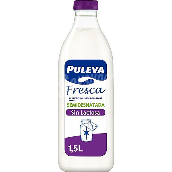 Leche fresca semidesnatada de vaca, sin lactosa y de origen 100% español