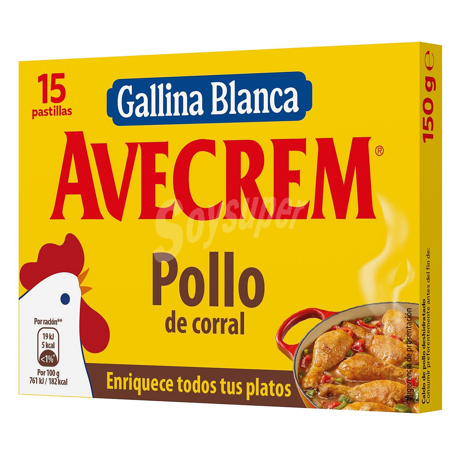 Caldo de pollo Avecrem Gallina Blanca sin gluten