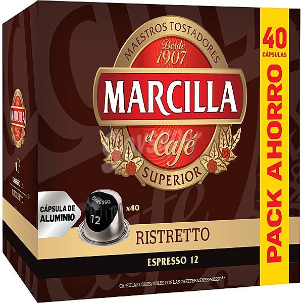 Café Ristretto espresso 12 en cápsulas compatibles con Nespresso