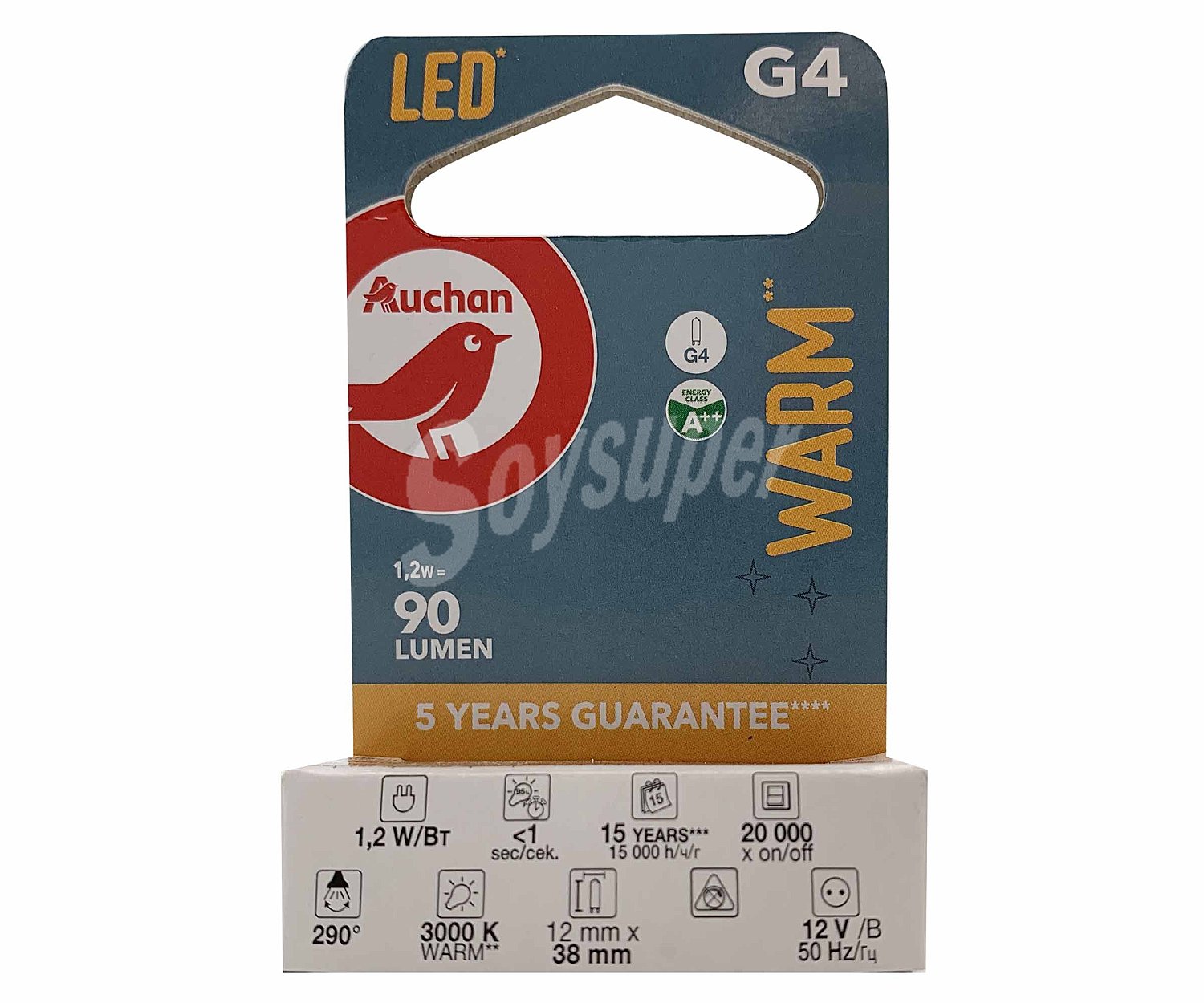 Bombilla Led G4, 1,2W, luz cálida alcampo