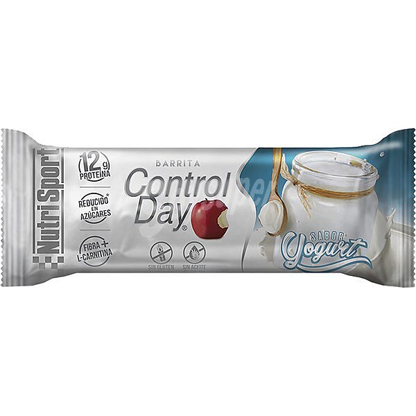 Control Day barrita con sabor a yogurt con proteínas, fibra y l-carnitina sin gluten y sin aceite de palma